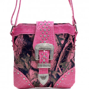 Cowgirl Messenger Bag Camo Pink