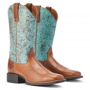 Ariat Round Up Brown Turquoise Floral 